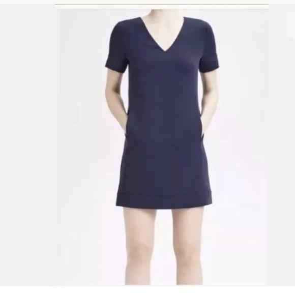 Theory Women's V-neck Crepe Banded Shift Dress NWT - Picture 4 of 6